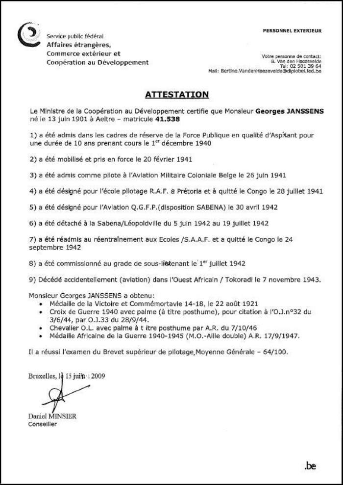 03. Georges Janssens - Overzicht Diensten Weermacht